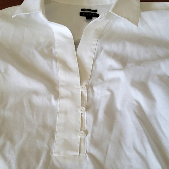 Talbots Blouse Shirt White Long Sleeve Pullover Stretch Women's Size 8 - Picture 7 of 12